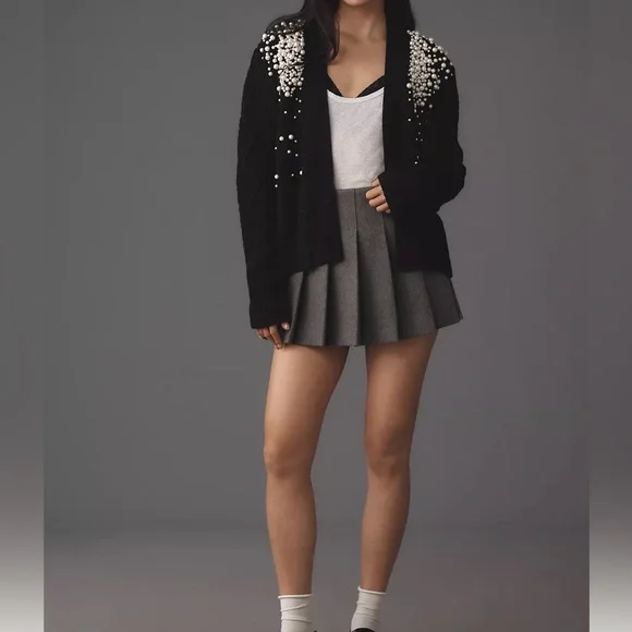 Anthropologie by Anthropologie Pearl Cable Cardigan NWT - Picture 4 of 7